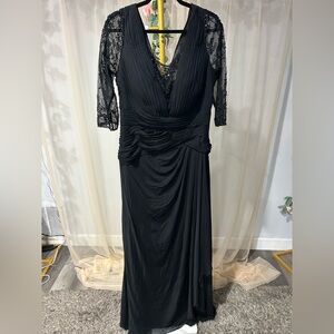 Rina diMontella Elegant Black Gown with embellished Sleeves